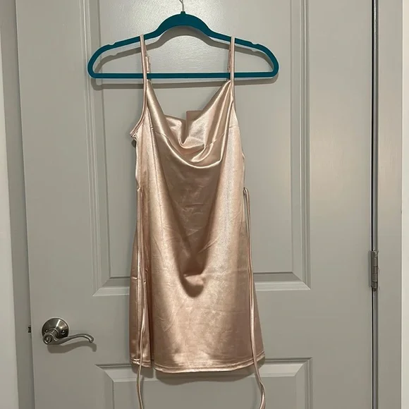 Dresses | Champagne Slip Dress With Tie | Poshmark